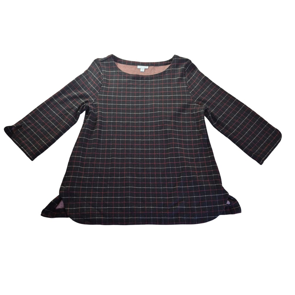 J. Jill Ponte Plaid Top KTP132161 Womens Medium Autumn Heritage Preppy Tunic